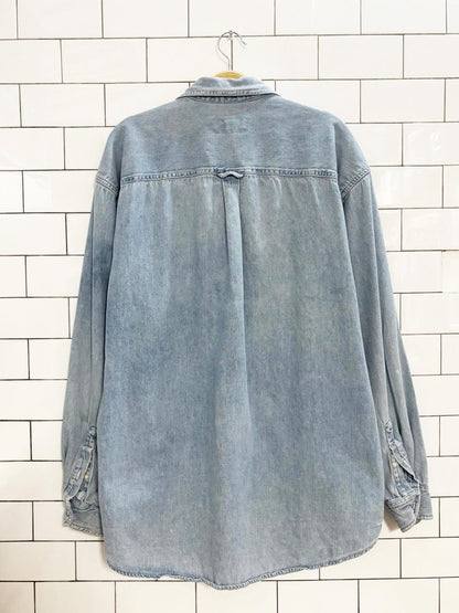 vintage 90s american eagle distressed denim shirt - good market thrift store