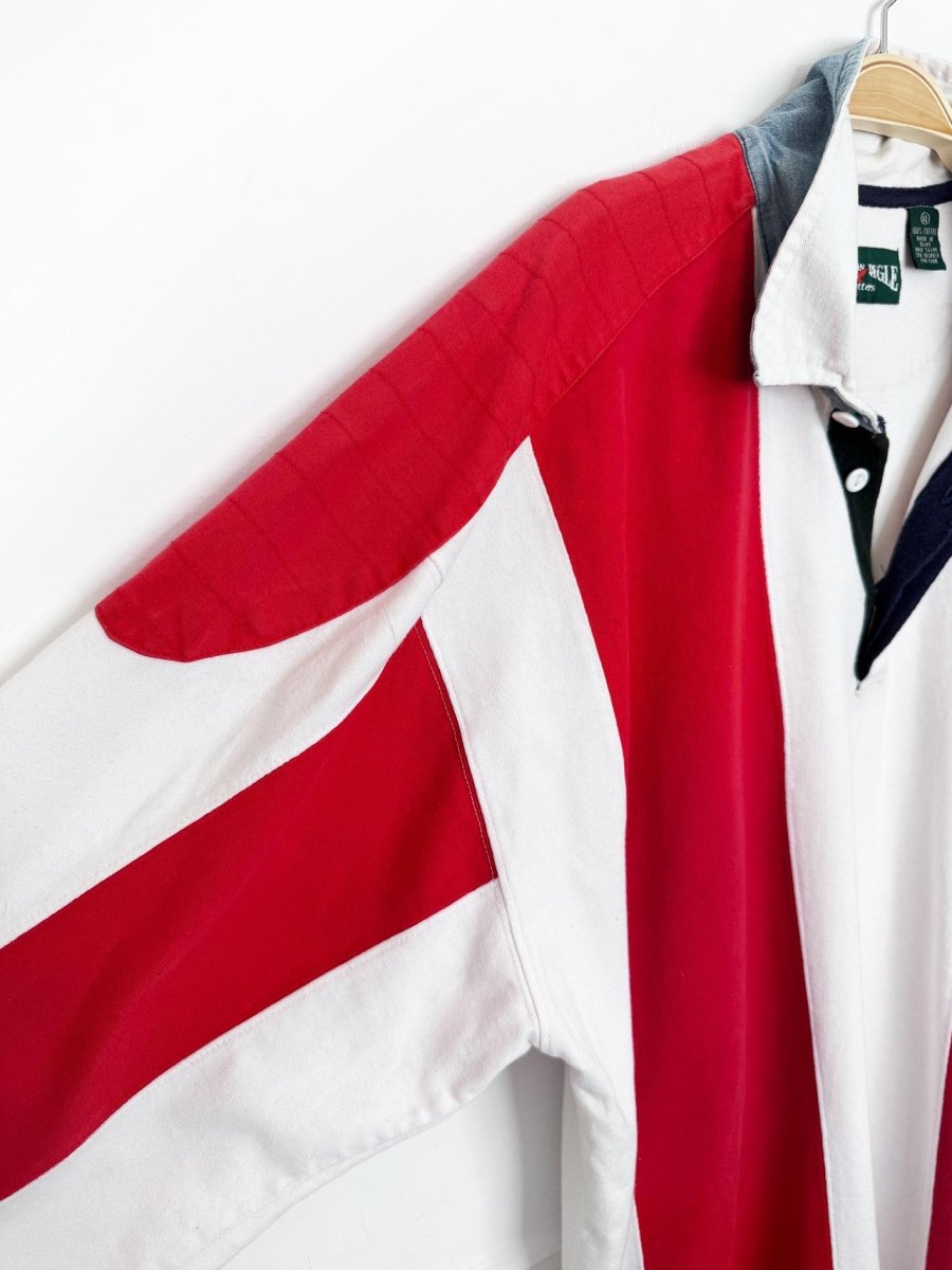vintage 90s american eagle rugby colour block long sleeve shirt - good market thrift store