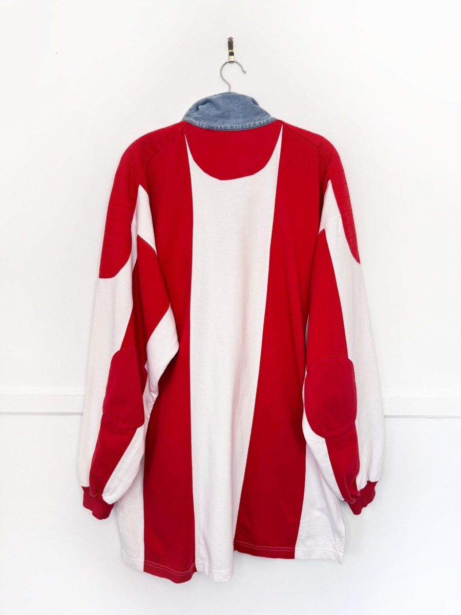 vintage 90s american eagle rugby colour block long sleeve shirt - good market thrift store