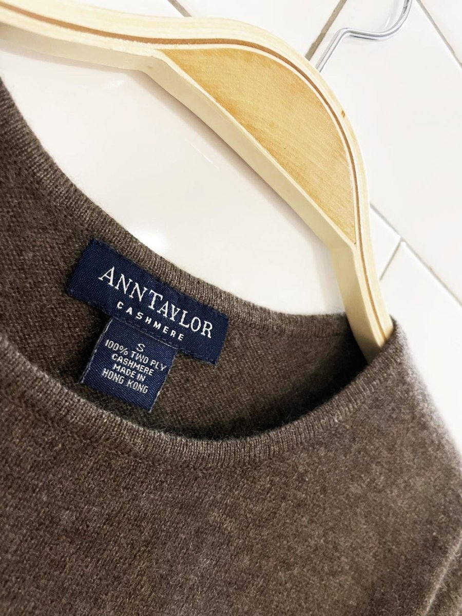 vintage 90s ann taylor 100% cashmere short sleeve knit top - good market thrift store