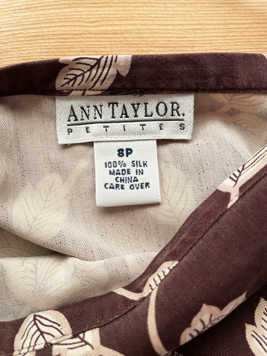 vintage 90s ann taylor 100% silk floral wrap midi skirt - good market thrift store