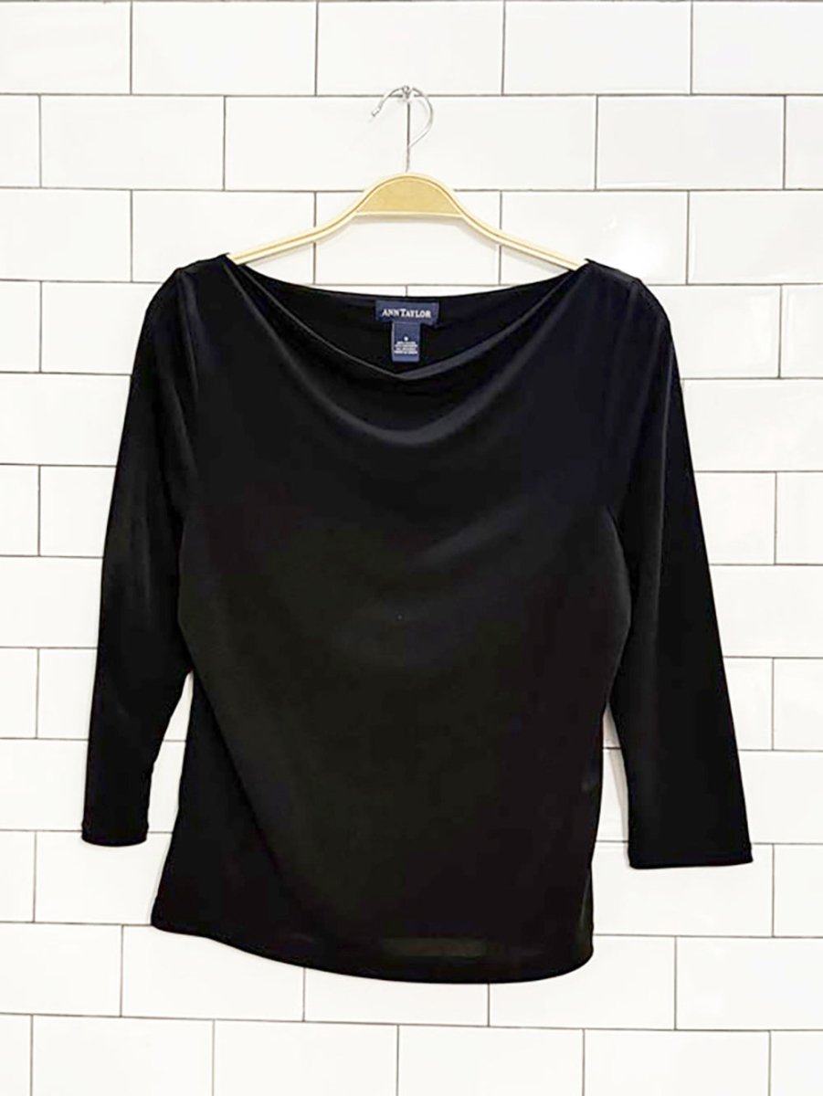 vintage 90s ann taylor silky cowl neck top - good market thrift store