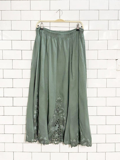 vintage 90s antels lace detail flowy mixi maxi skirt - good market thrift store