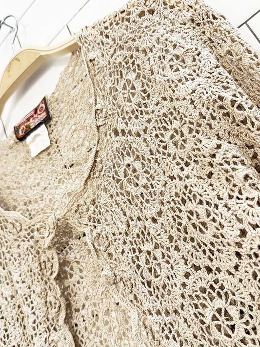vintage 90s april cornell crochet knit cardigan - good market thrift store