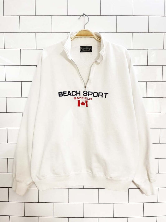 vintage 90s archie's surf shop beach club 1/4 zip cottage sweatshirt - good market thrift store
