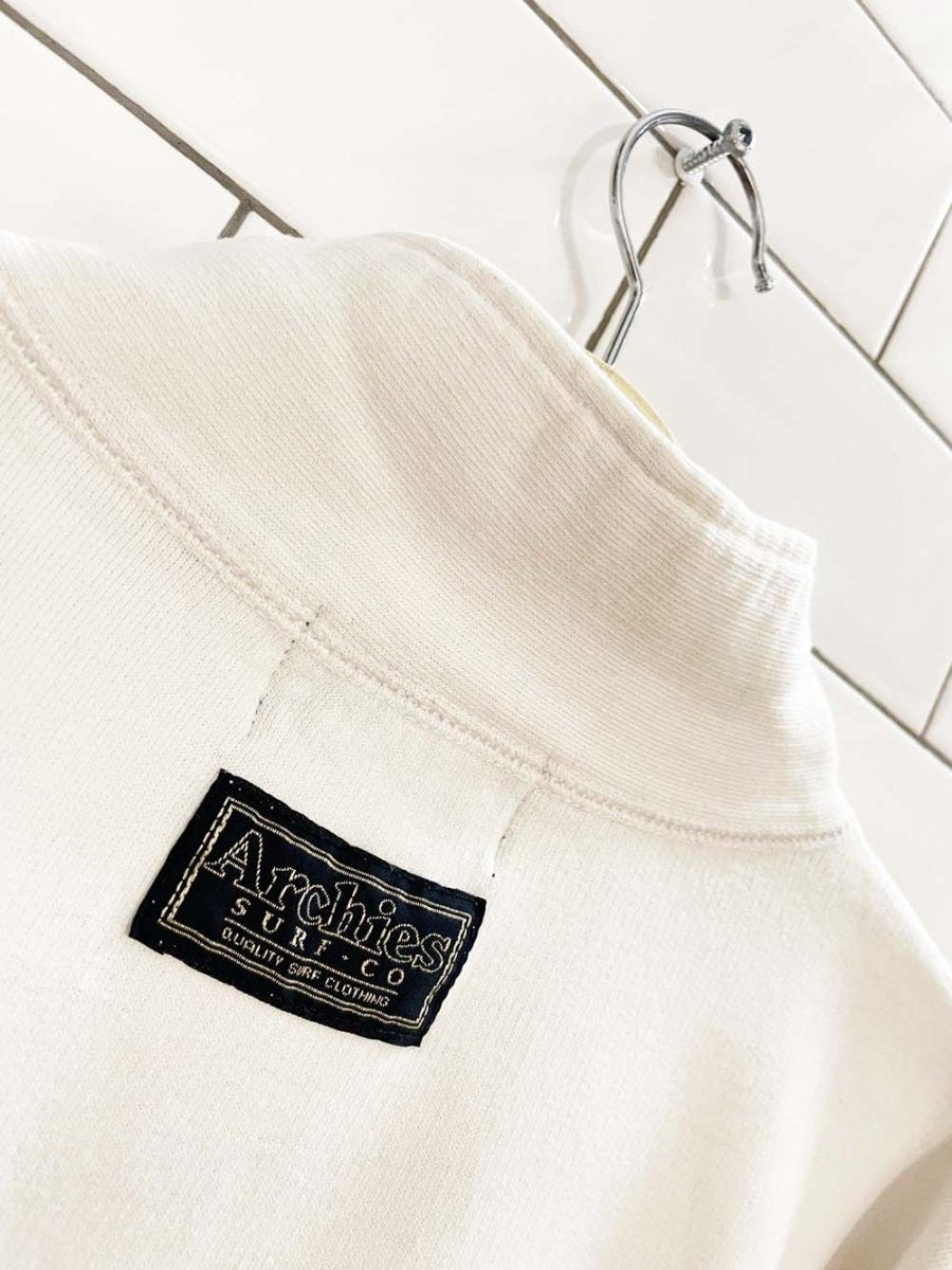 vintage 90s archie's surf shop beach club 1/4 zip cottage sweatshirt - good market thrift store