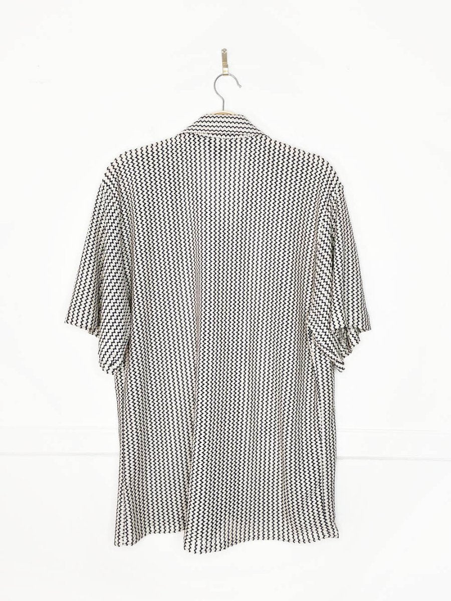 vintage 90s attitudes woven crochet - style cabana shirt | made in USA - good market thrift store