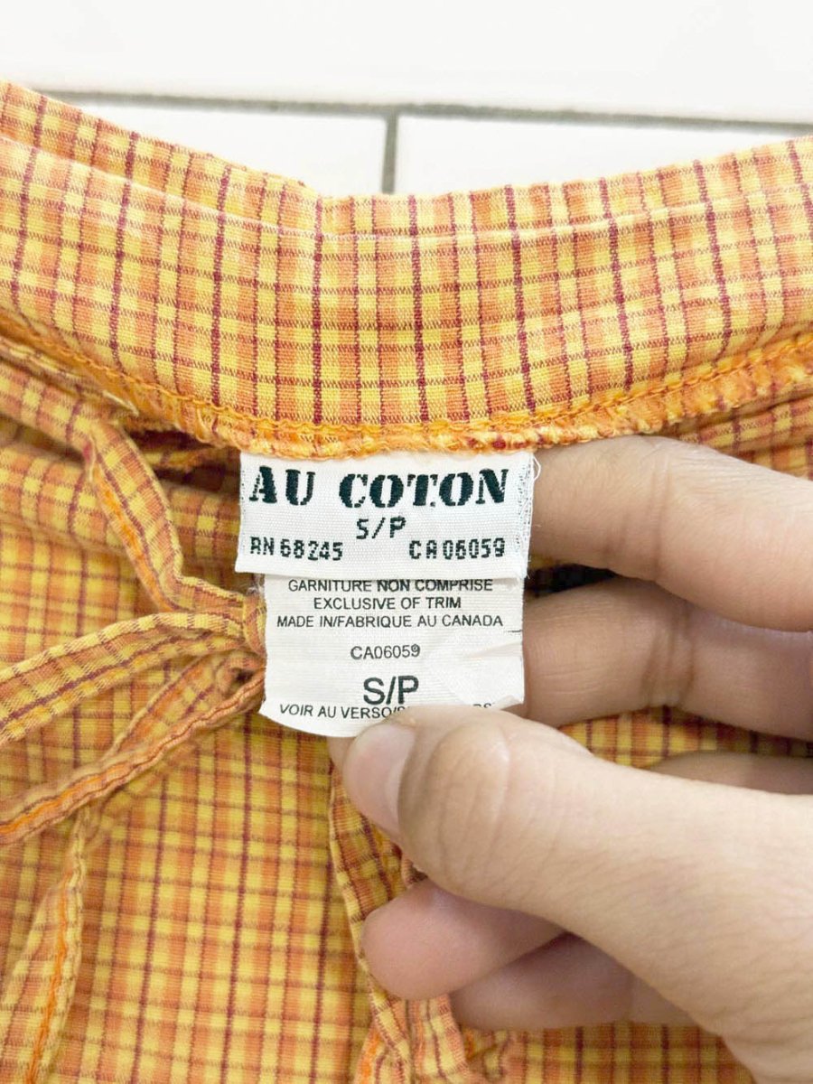 vintage 90s au coton plaid knee - length skirt - good market thrift store