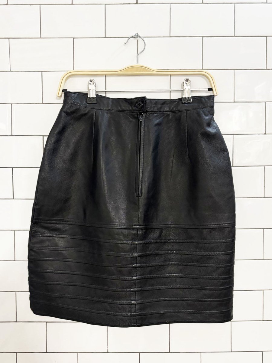 vintage 90s bagatelle leather ribbed mini skirt - good market thrift store