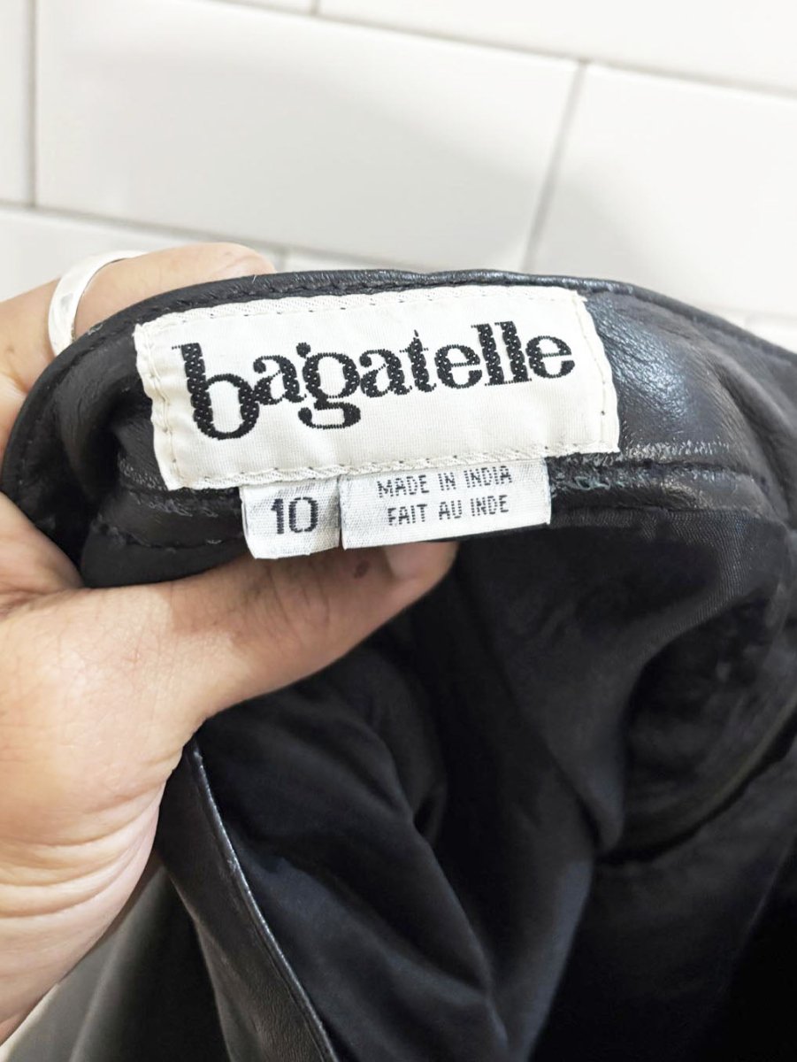 vintage 90s bagatelle leather ribbed mini skirt - good market thrift store