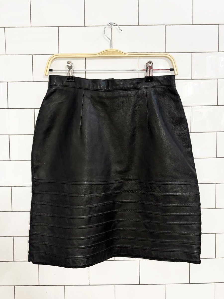 vintage 90s bagatelle leather ribbed mini skirt - good market thrift store
