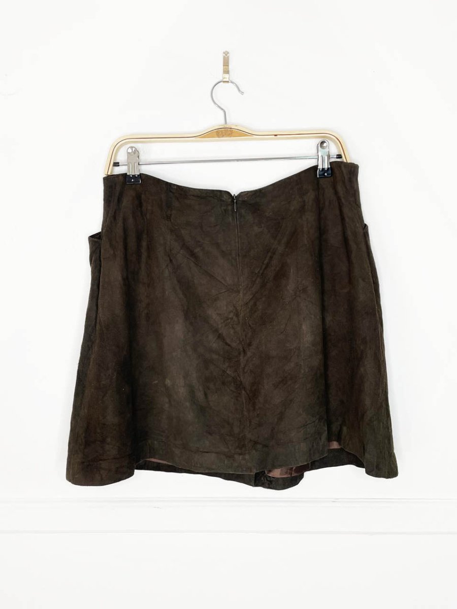 vintage 90s banana republic lamb suede mini skirt - good market thrift store