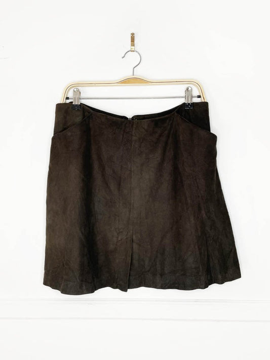 vintage 90s banana republic lamb suede mini skirt - good market thrift store