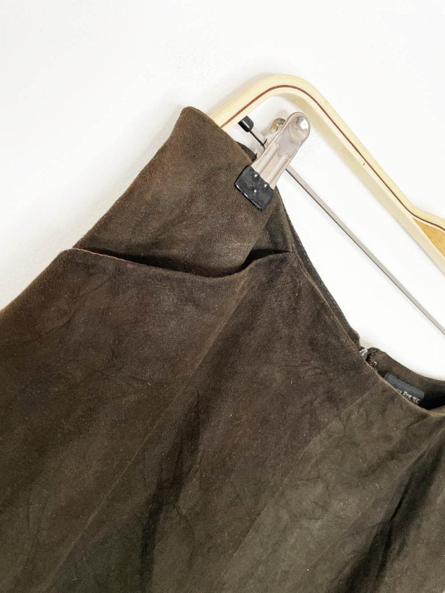 vintage 90s banana republic lamb suede mini skirt - good market thrift store
