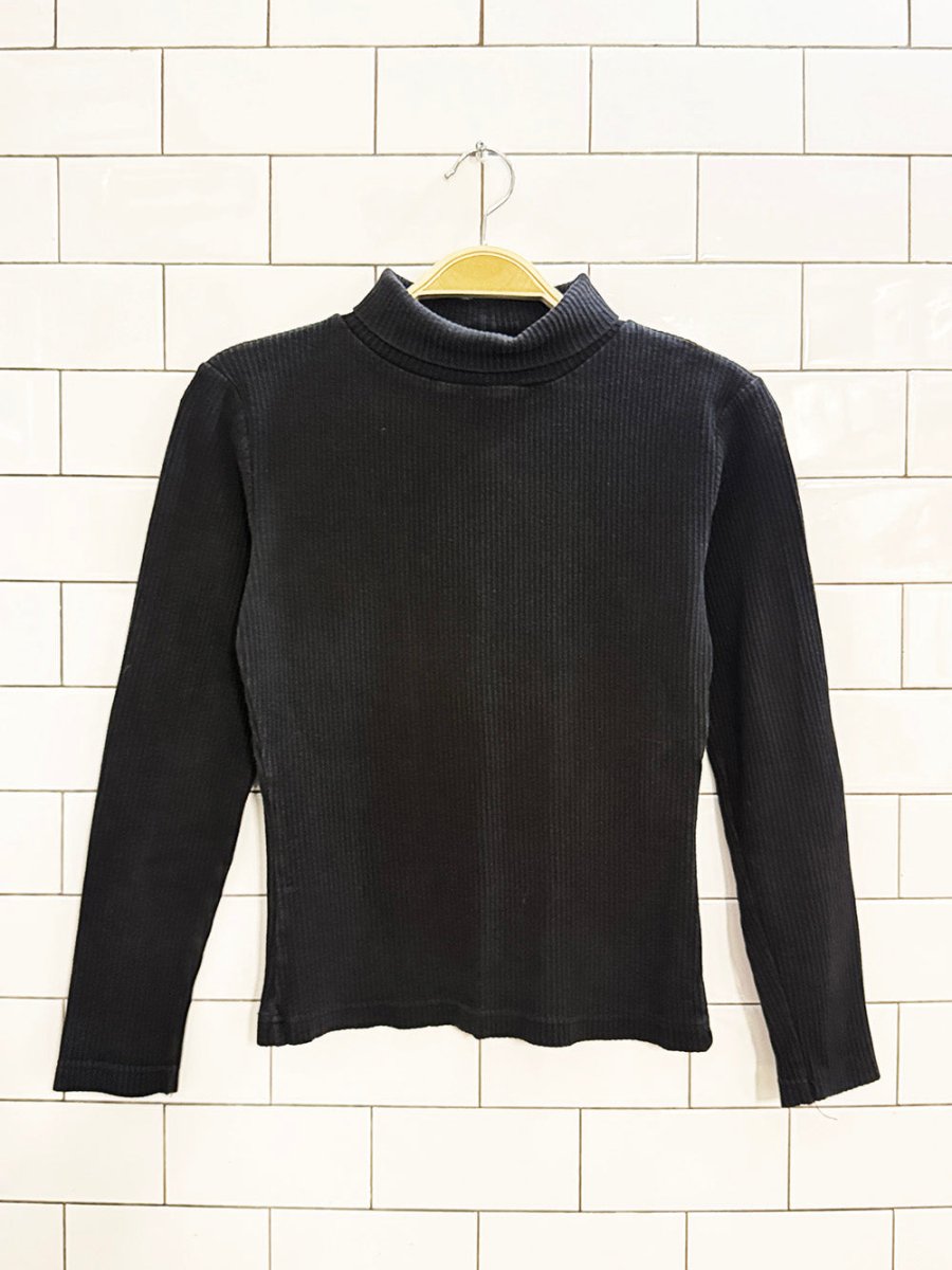 vintage 90s basics ribbed turtleneck top - good market thrift store