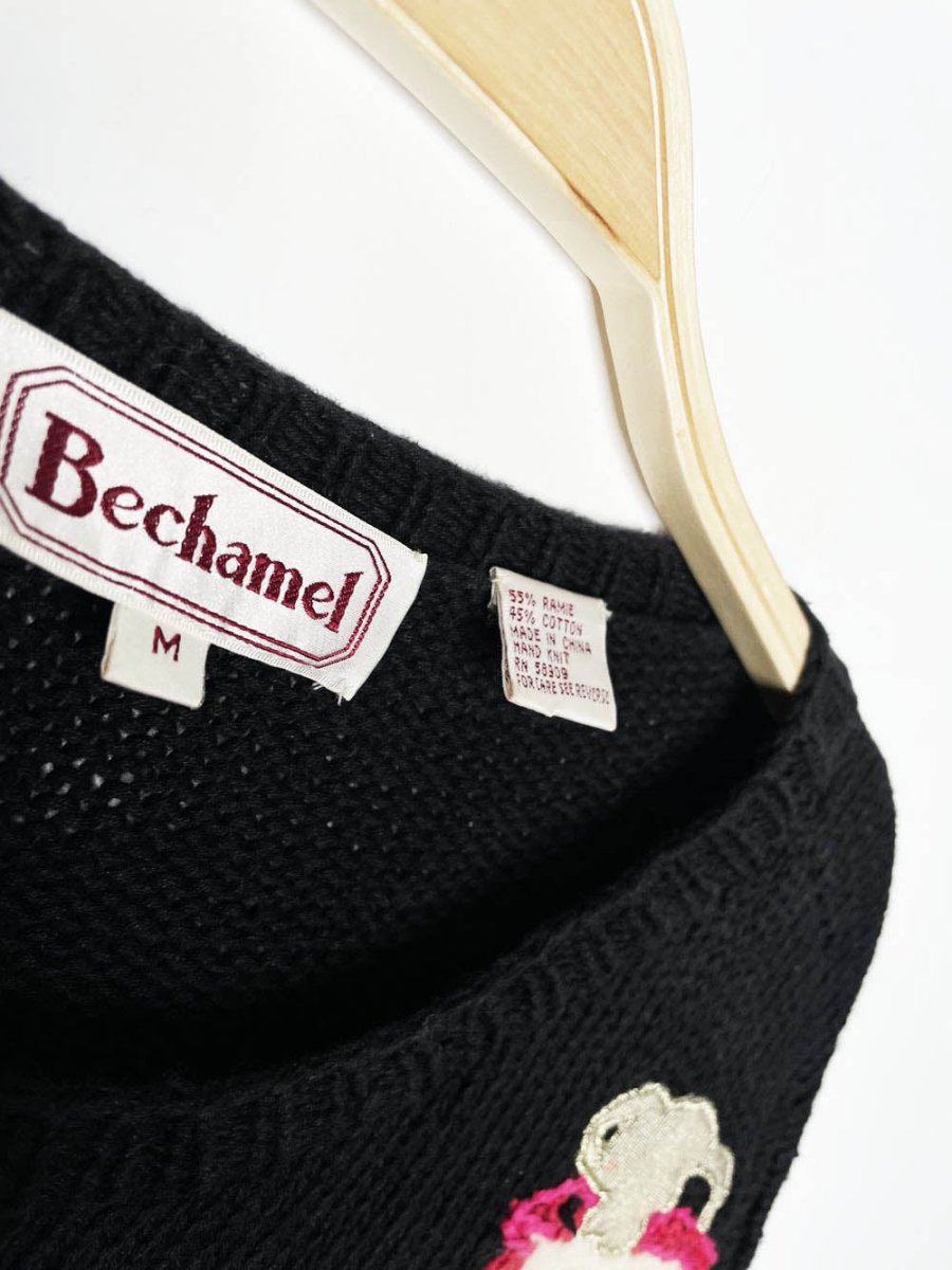 vintage 90s bechamel holiday things chunky knit sweater - good market thrift store