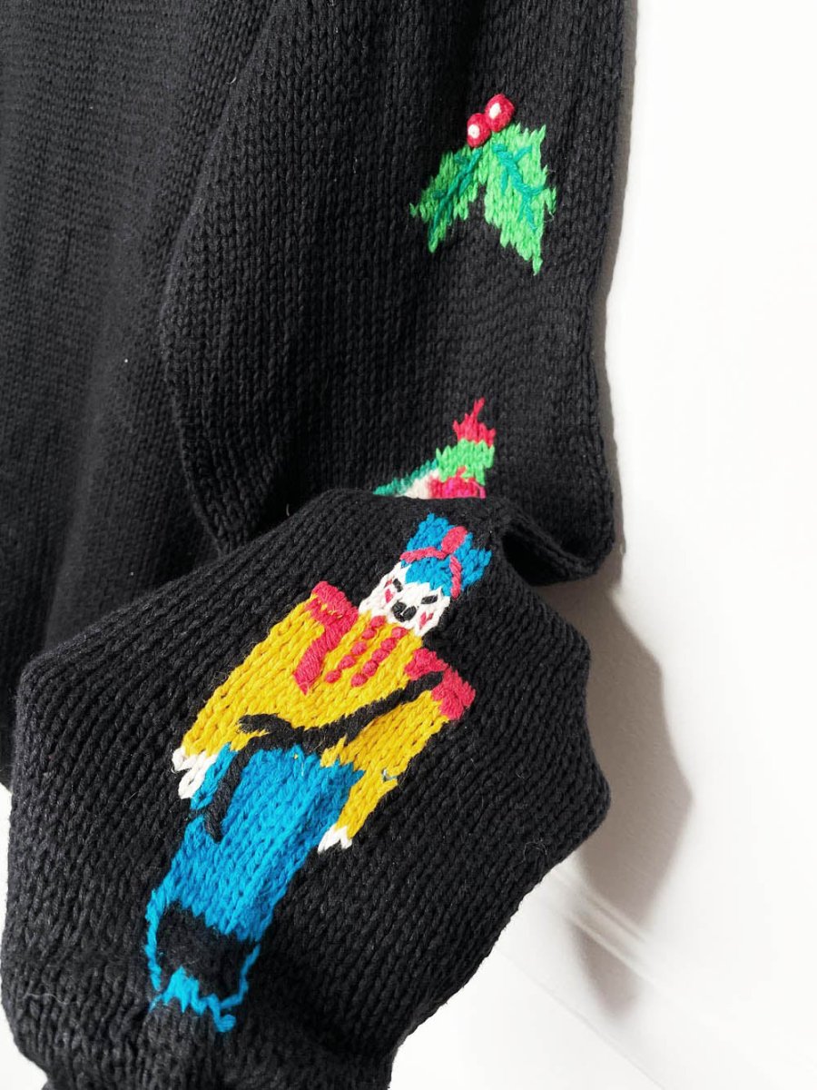 vintage 90s bechamel holiday things chunky knit sweater - good market thrift store