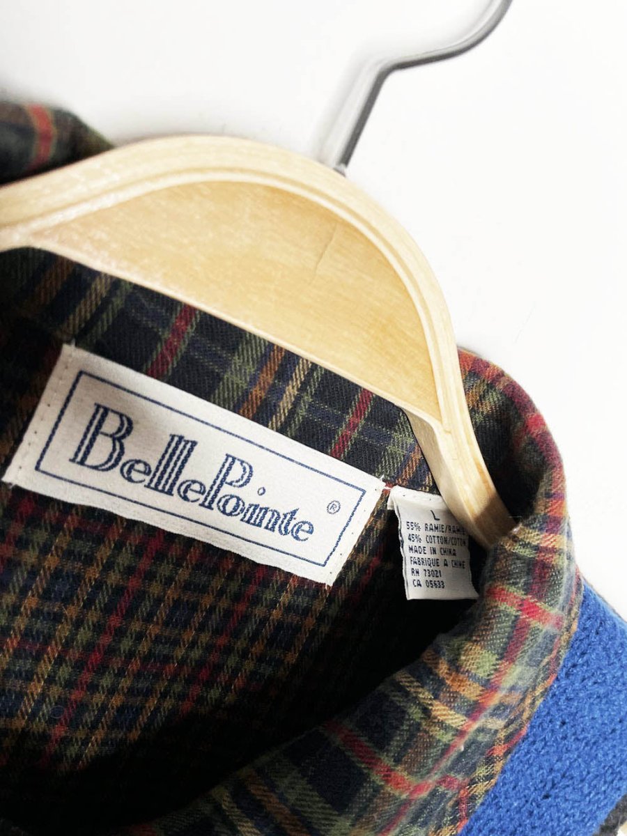 vintage 90s belle point snowmen knit farm plaid vest - good market thrift store