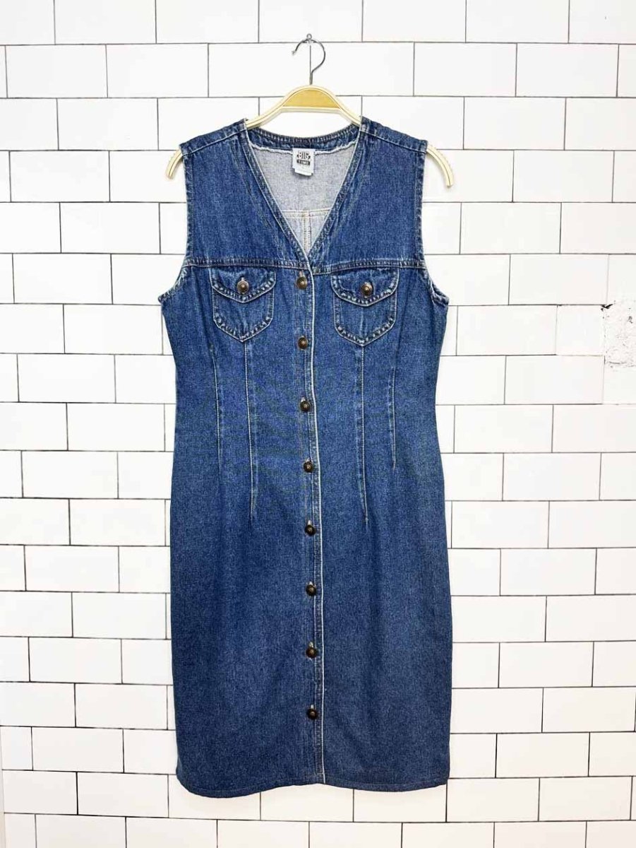 vintage 90s big time full button denim dress | made in USA - good market thrift store