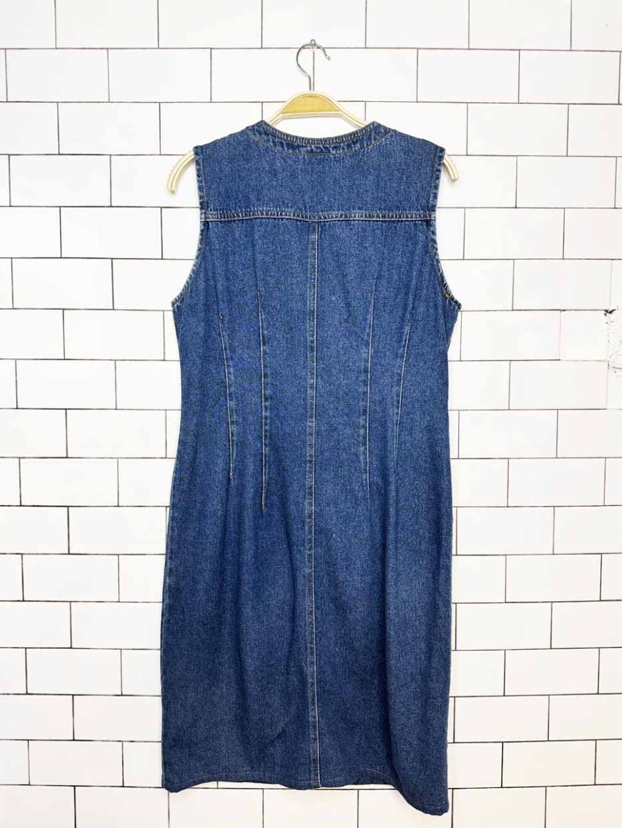 vintage 90s big time full button denim dress | made in USA - good market thrift store