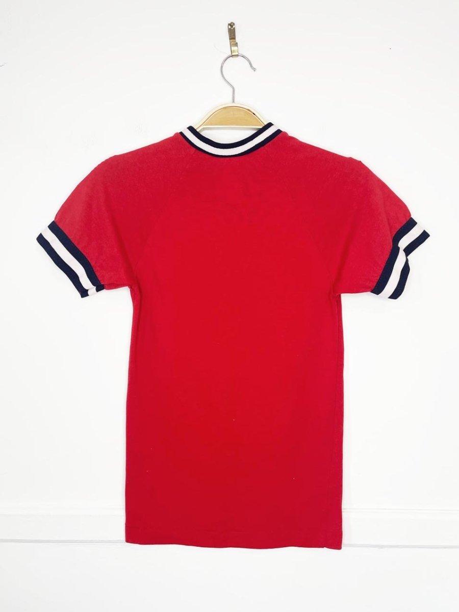vintage 90s BIKE striped v - neck baby ringer tee - good market thrift store