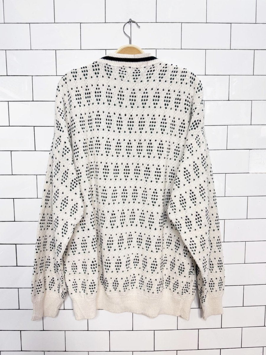 vintage 90s bill blass hand-framed soft knit cotton sweater | made in USA - good market thrift store