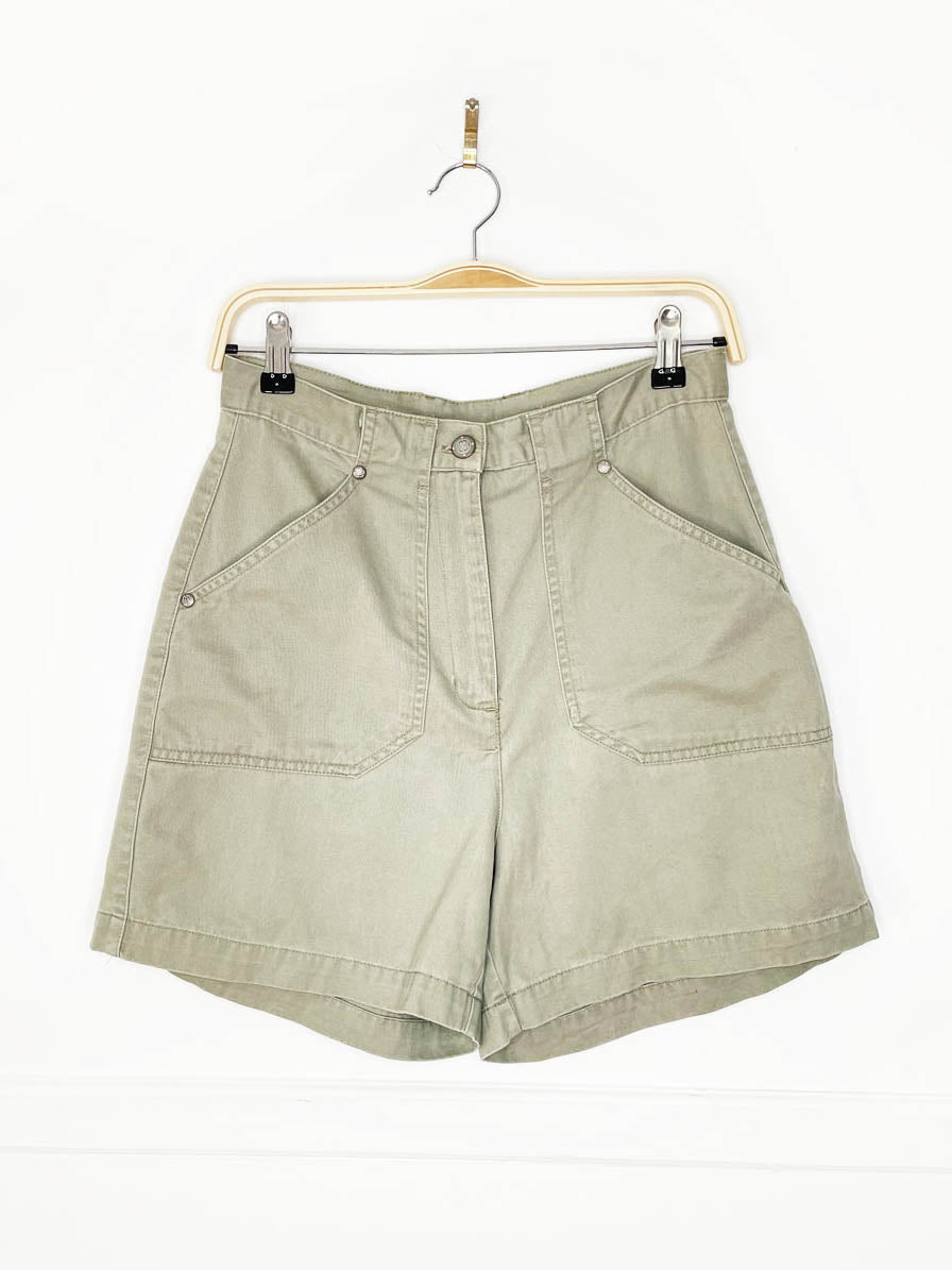 vintage 90s bill blass high rise khaki granola short - good market thrift store