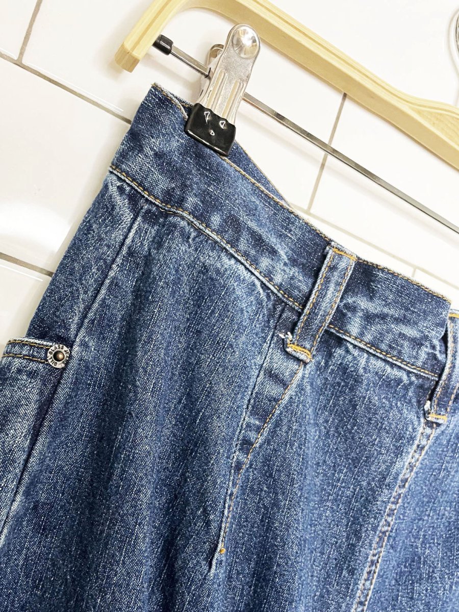 vintage 90s bill blass jeans denim midi maxi skirt - good market thrift store