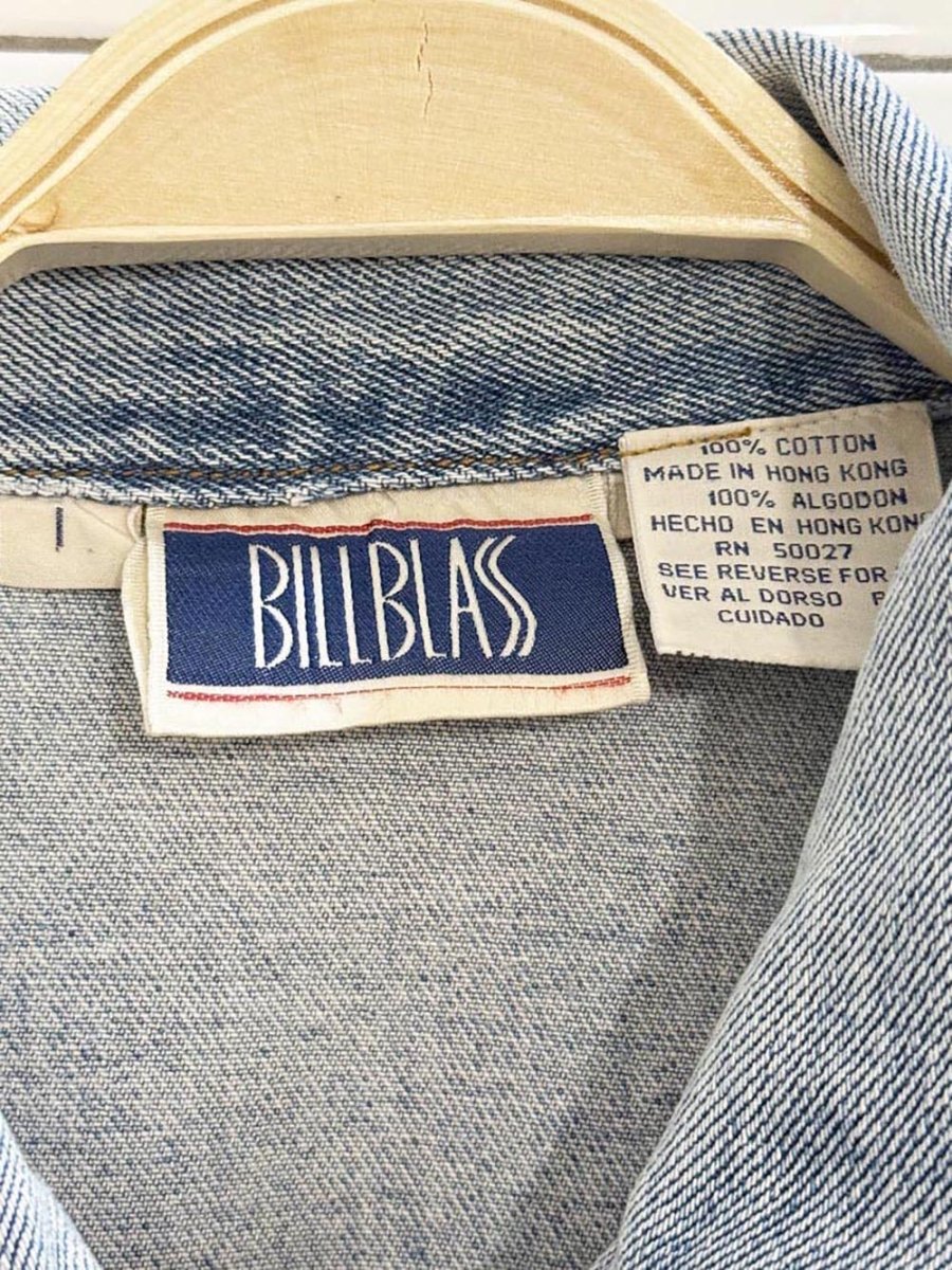 vintage 90s bill blass oversized short denim jacket - good market thrift store