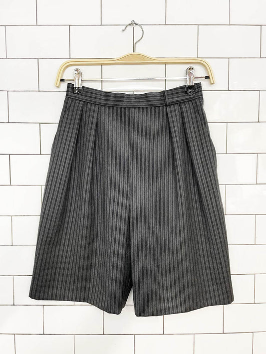 vintage 90s bill blass wool high rise pleated trouser shorts - good market thrift store