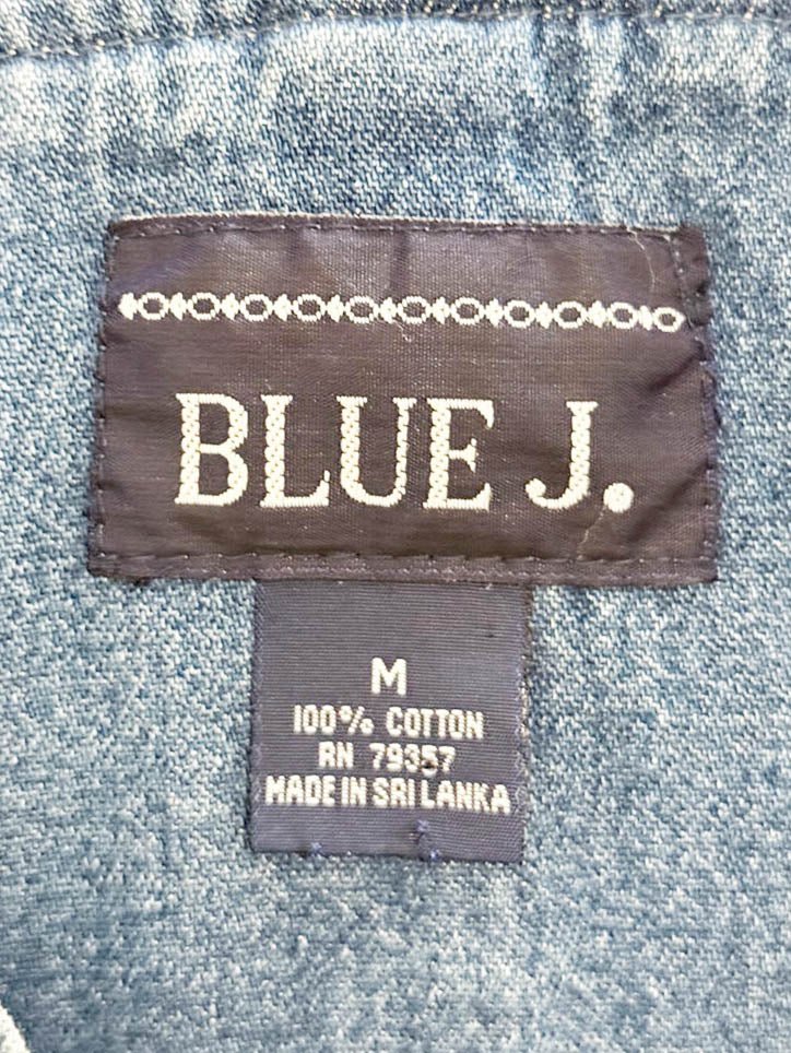 vintage 90s blue j. quilted full button sleeveless denim maxi dress - good market thrift store