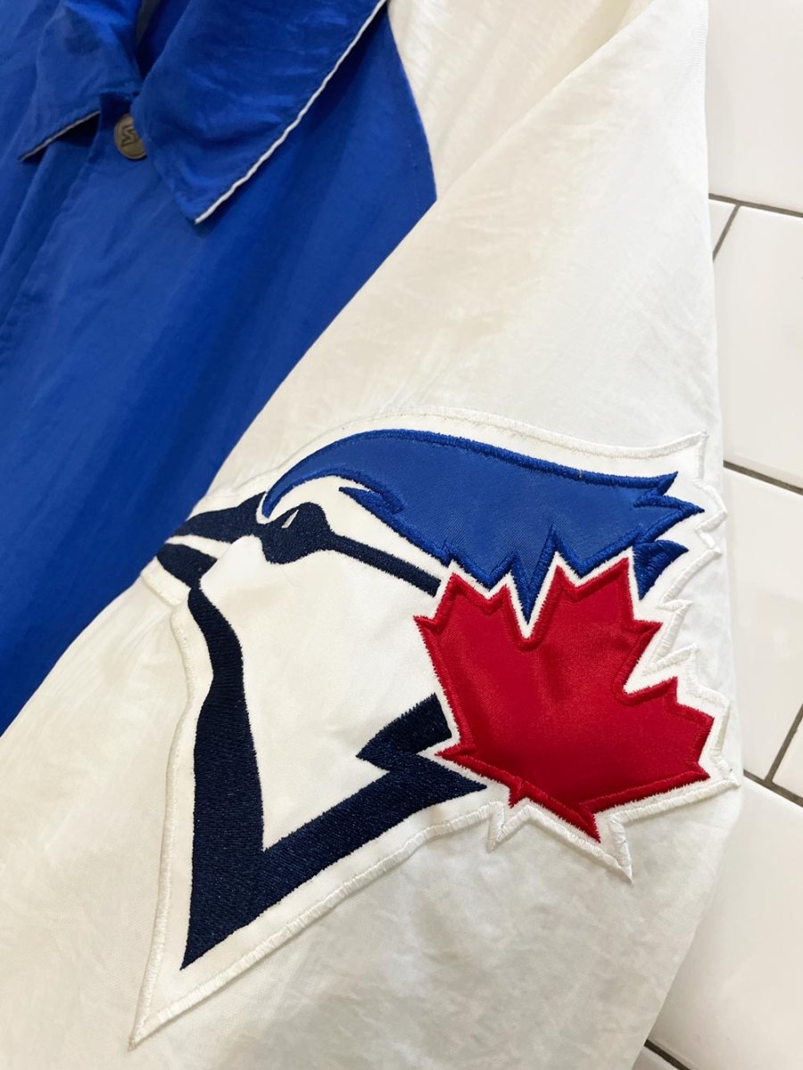 vintage 90s blue jays mlb snap button light jacket | starter - good market thrift store