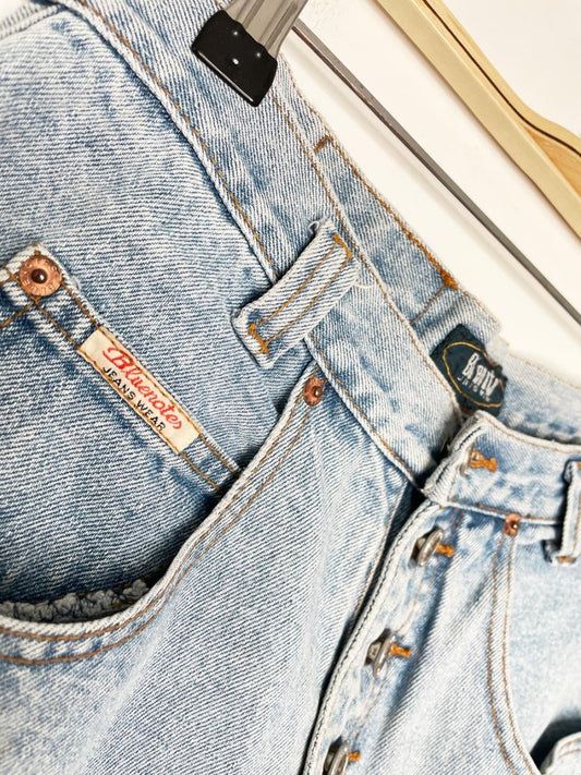 vintage 90s bluenotes exposed button fly denim shorts - good market thrift store