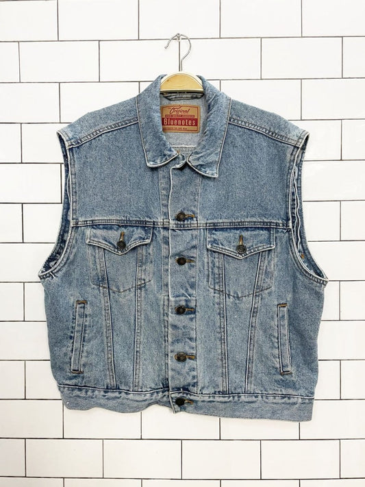 vintage 90s bluenotes jeanswear denim vest top - good market thrift store