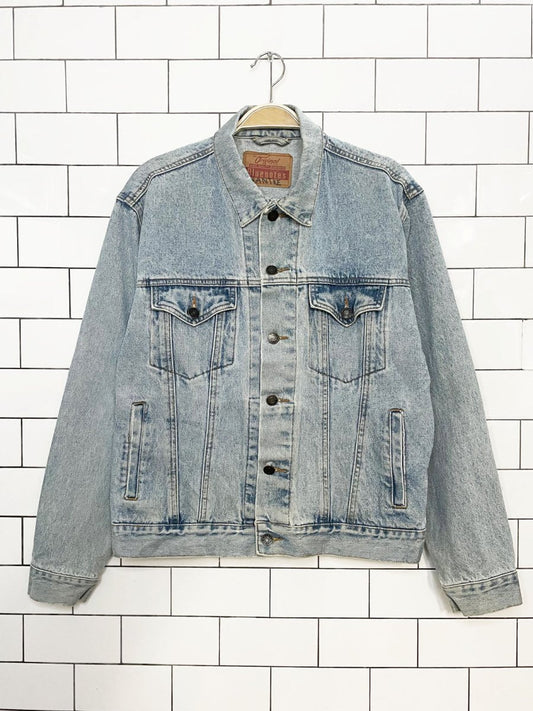 vintage 90s bluenotes original denim trucker jacket - good market thrift store