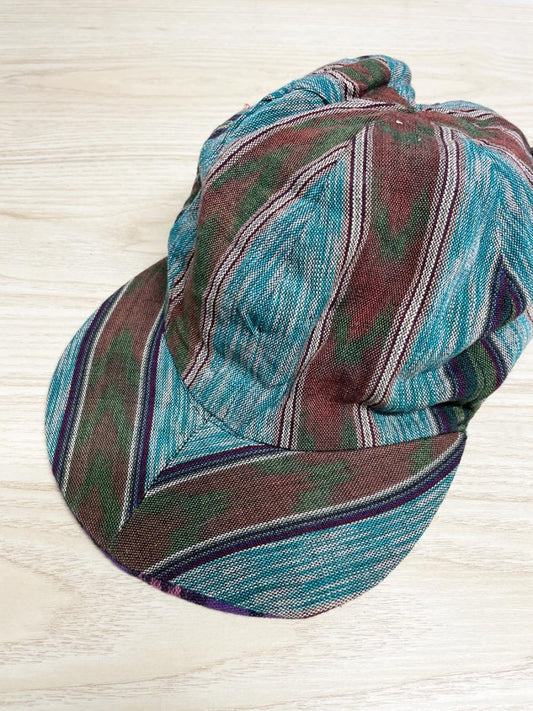 vintage 90s boho woven reversible hat - good market thrift store