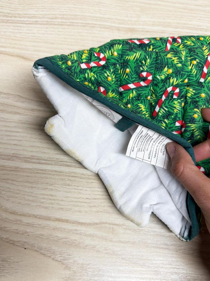 vintage 90s boston warehouse christmas tree jingle bells oven mitt - good market thrift store