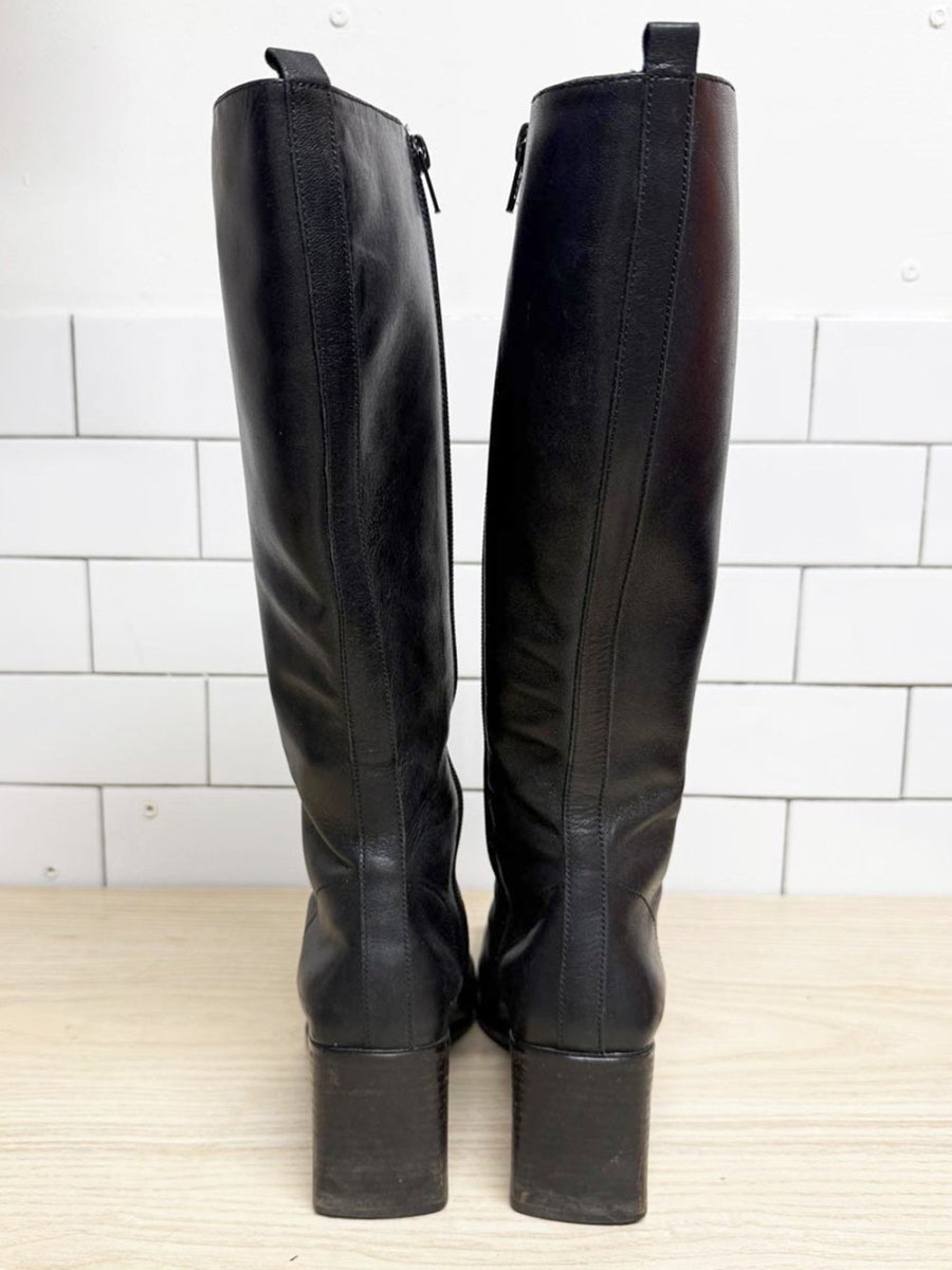 vintage 90s bravo browns leather square toe low heeled boot | made in Italy - good market thrift store