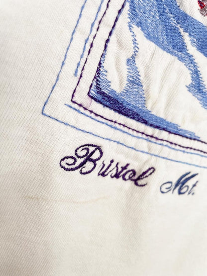 vintage 90s bristol mt skier embroidered long sleeve tee | made in USA - good market thrift store
