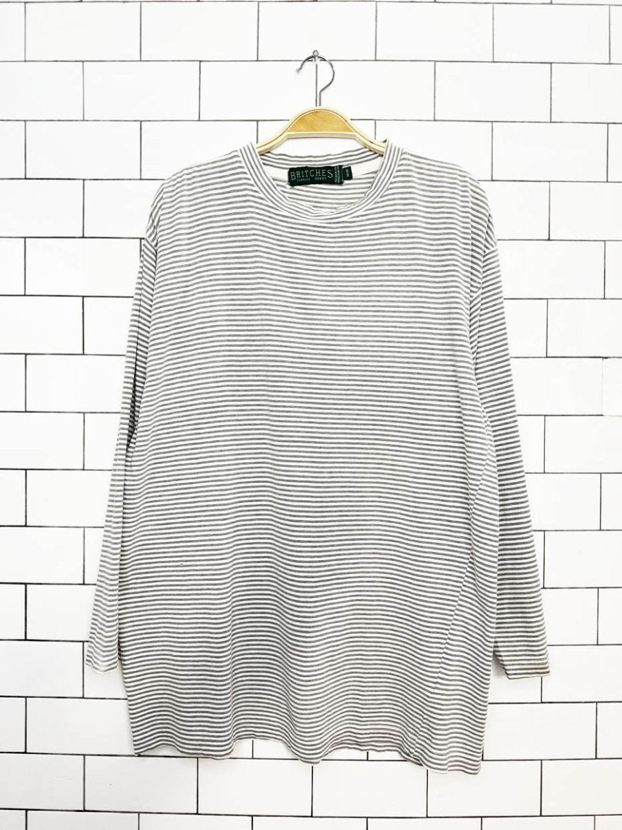 vintage 90s britches striped long sleeve lounge tee - good market thrift store