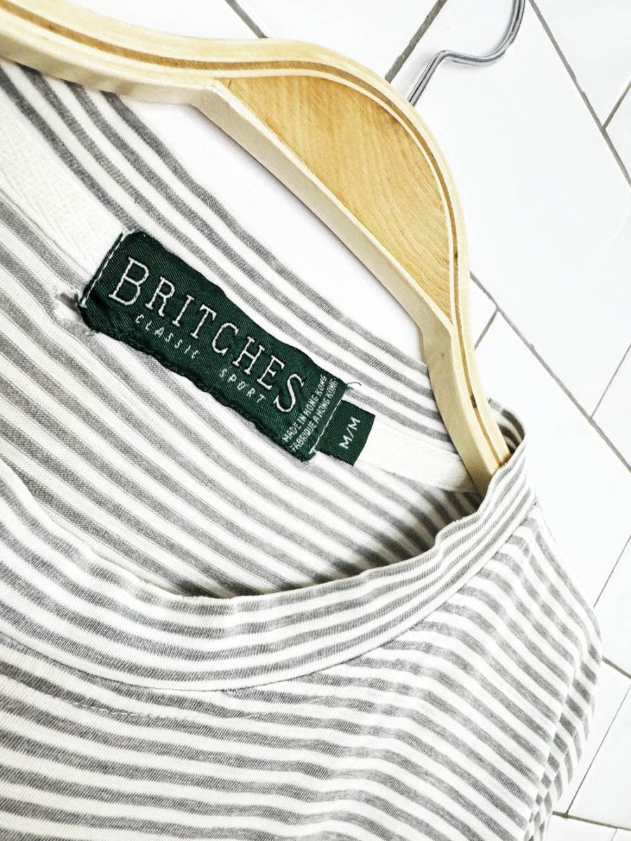 vintage 90s britches striped long sleeve lounge tee - good market thrift store