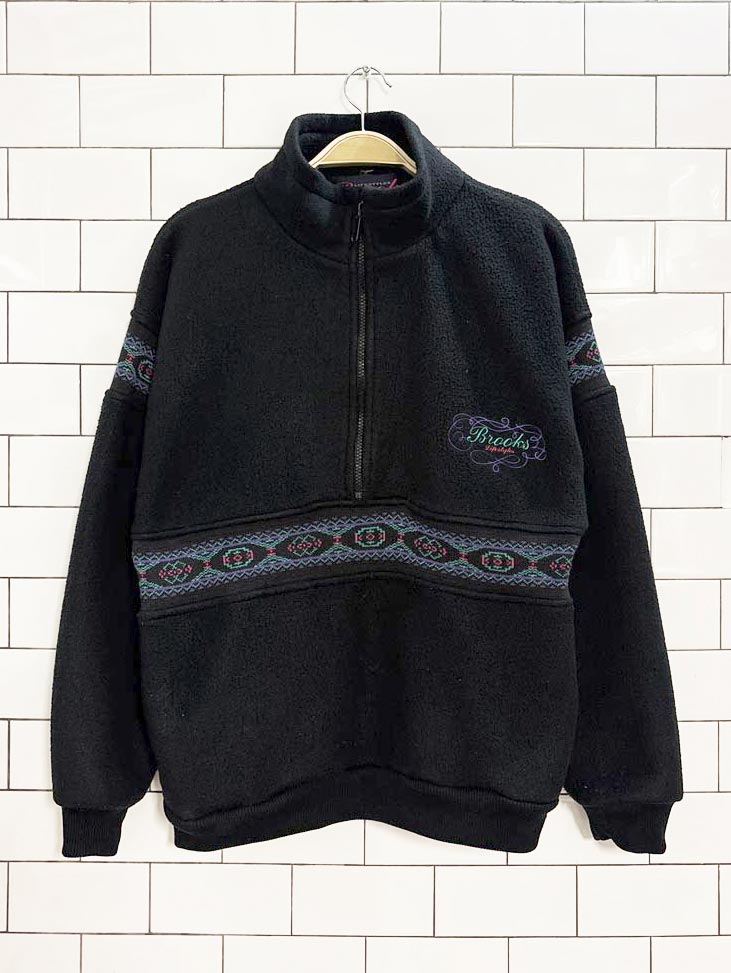 vintage 90s brooks fleece 1/2 zip ski pullover - good market thrift store