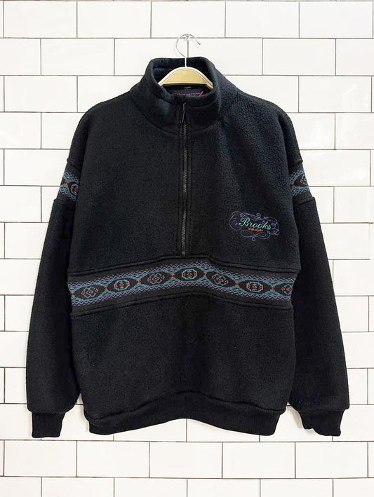 vintage 90s brooks fleece 1/2 zip ski pullover - good market thrift store