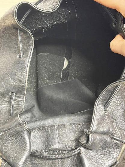 vintage 90s bugatti leather drawstring backpack - good market thrift store