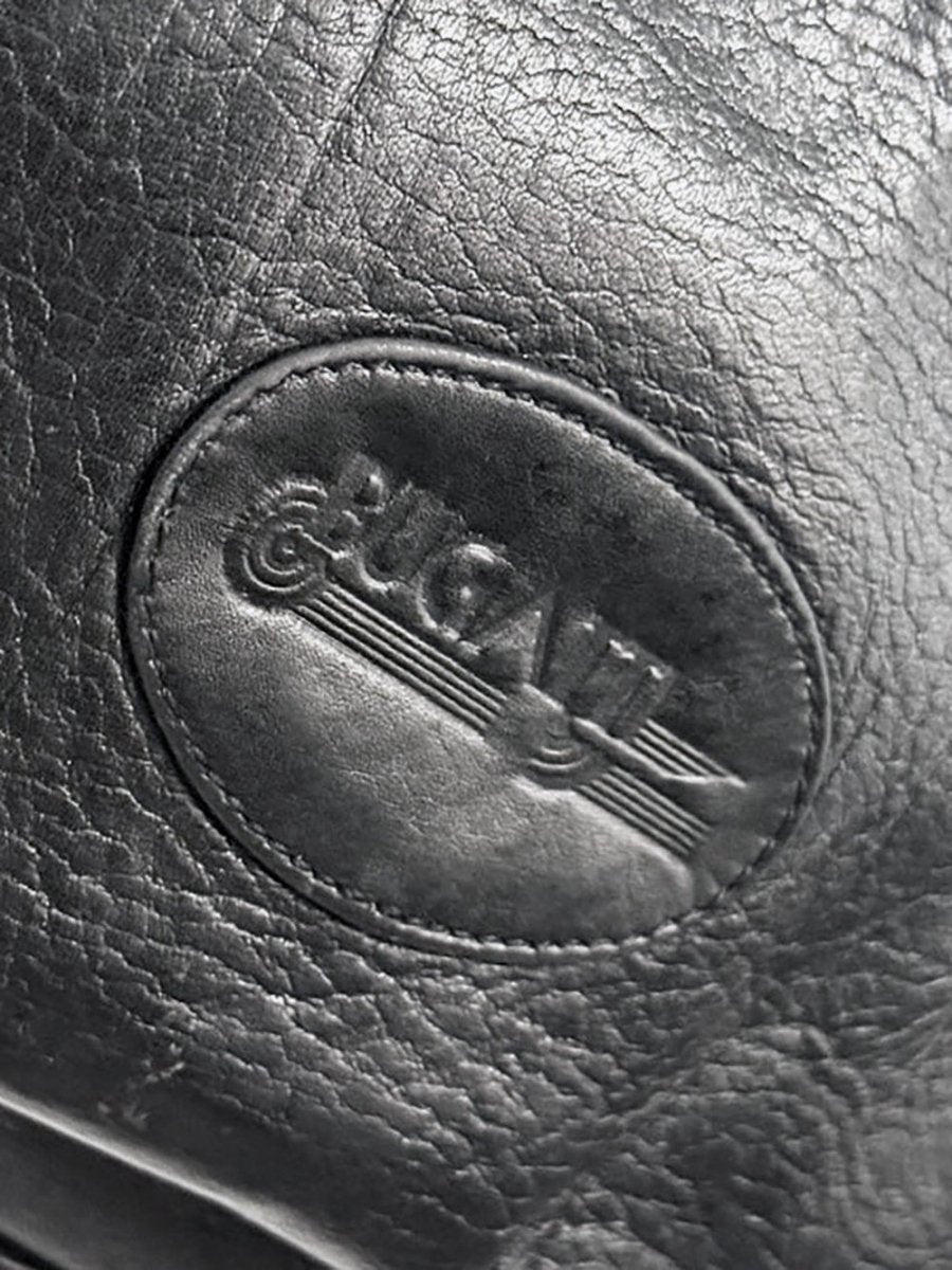 vintage 90s bugatti leather drawstring backpack - good market thrift store