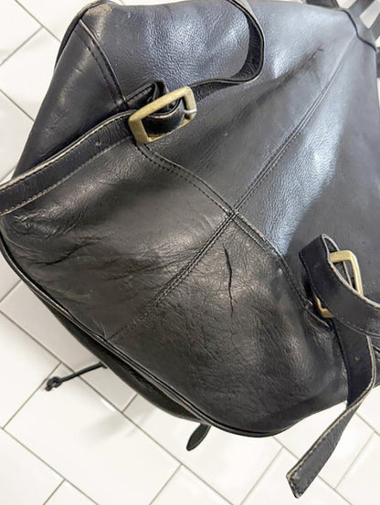 vintage 90s bugatti leather drawstring backpack - good market thrift store