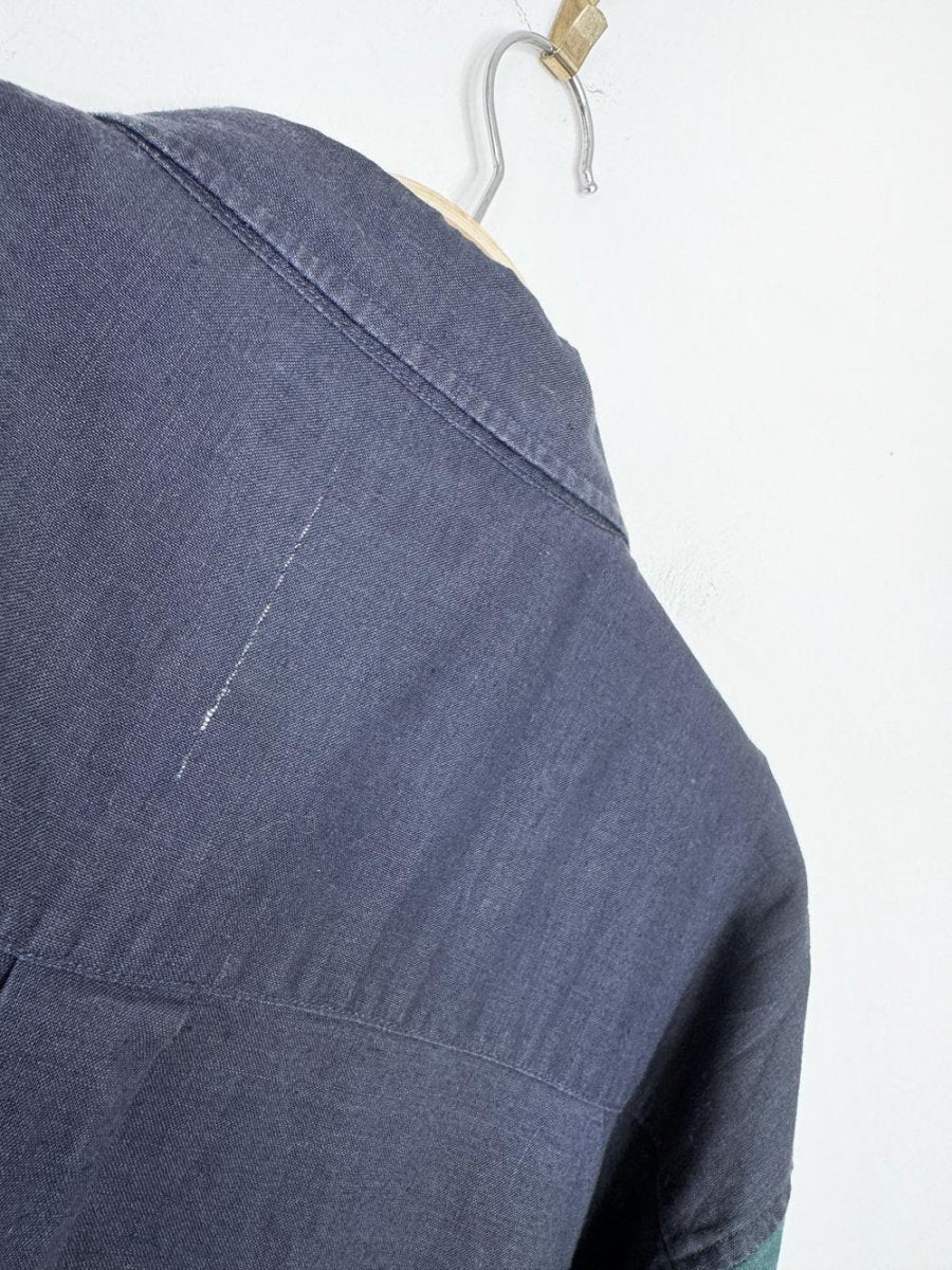 vintage 90s bugle boy ramie-blend crest pocket colourblock shirt - good market thrift store