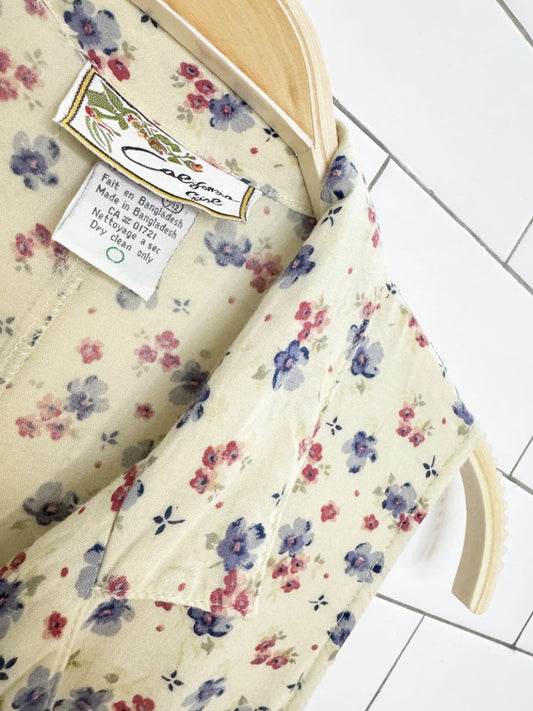 vintage 90s california girl micro floral tie back romper - good market thrift store