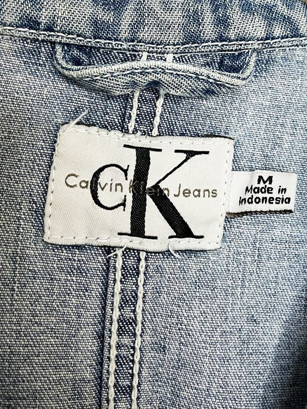 vintage 90s calvin klein jeans oversized denim chore jacket - good market thrift store