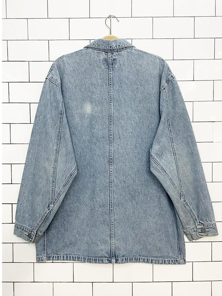 vintage 90s calvin klein jeans oversized denim chore jacket - good market thrift store